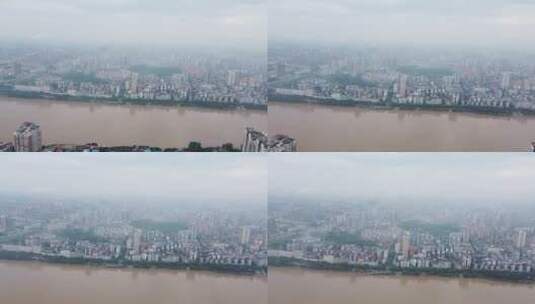 航拍衡阳湘江城市风光高清在线视频素材下载