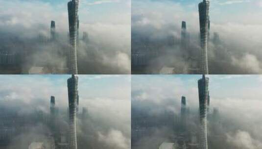 广州塔大气蓝天云海-18高清在线视频素材下载