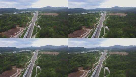航拍美丽的高速公路及高架桥高清在线视频素材下载