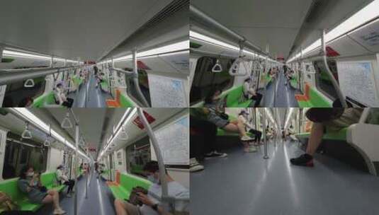 地铁内下降镜头高清在线视频素材下载
