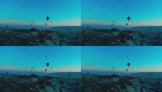 土耳其五颜六色的热气球高清在线视频素材下载