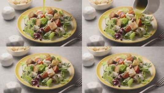 一盘蔬菜沙拉高清在线视频素材下载