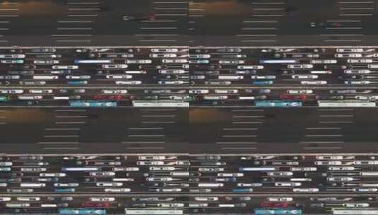 航拍城市拥堵交通竖屏高清在线视频素材下载