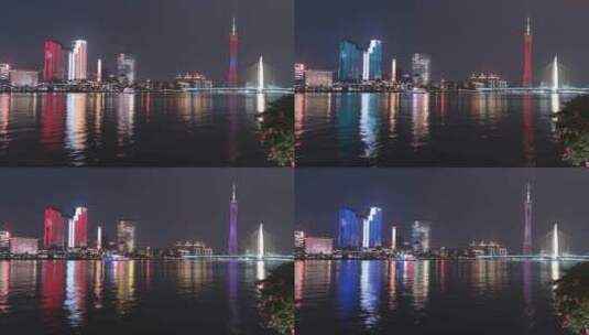 广东省广州市市中心夜景延时摄影高清在线视频素材下载