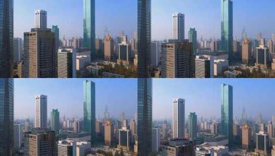 南京新街口地标航拍高清在线视频素材下载