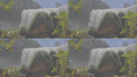 瀑布的湍流特写镜头高清在线视频素材下载