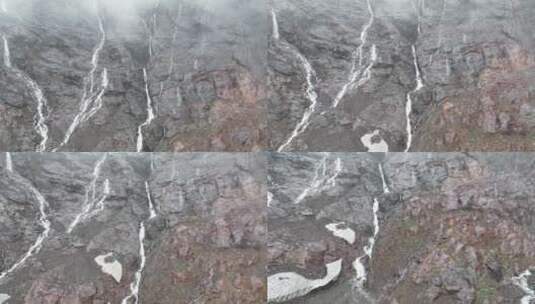 雨崩冰湖瀑布高清在线视频素材下载