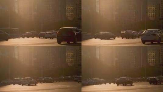 北京黄昏汽车行驶高清在线视频素材下载