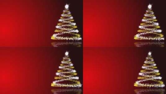 旋转的圣诞树粒子特效高清在线视频素材下载