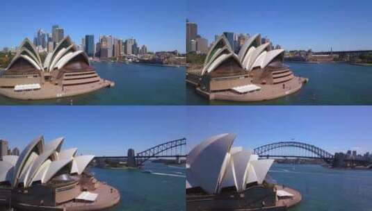 悉尼歌剧院航拍高清在线视频素材下载