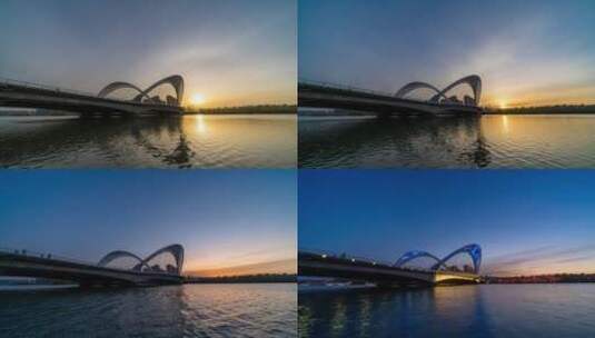 太原南中环桥日落夜景延时高清在线视频素材下载