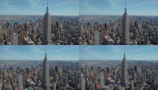 纽约帝国大厦城市天际线航拍高清在线视频素材下载