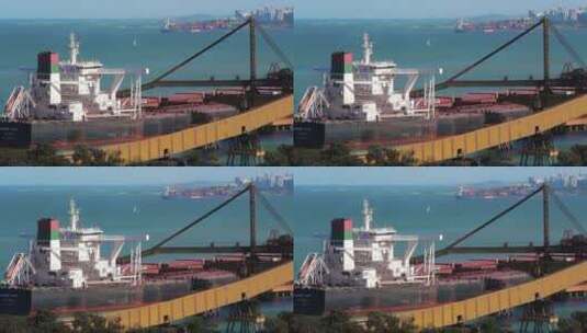 M1港口边的货轮高清在线视频素材下载