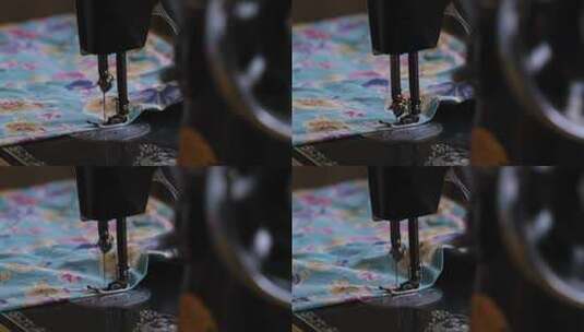 回忆奶奶老式缝纫机针线活年代感升格空镜高清在线视频素材下载