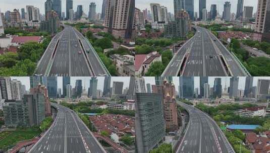 4K城市高架桥交通枢纽航拍高清在线视频素材下载