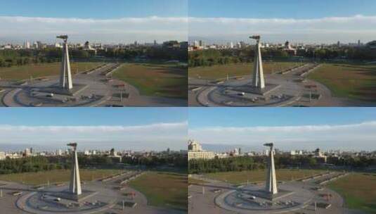 吉林省长春市地标建筑文化广场高清在线视频素材下载