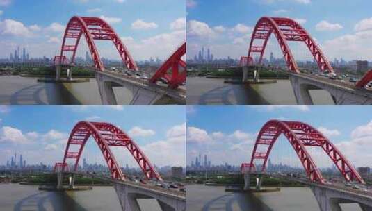 广州番禺新光大桥蓝天-1高清在线视频素材下载