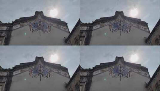 历史古建筑屋顶结构天空高清在线视频素材下载