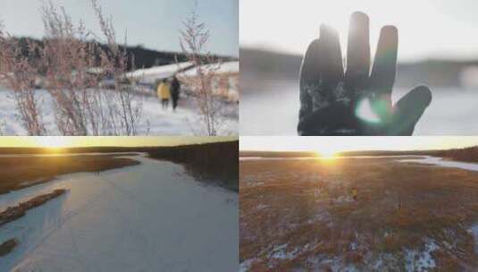哈尔滨伊春汤旺河雪景空镜4K实拍视频高清在线视频素材下载
