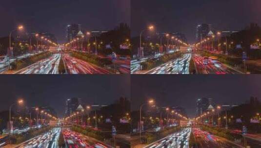 8K北京二环车流晚高峰延时高清在线视频素材下载
