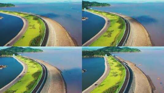 浙江临海头门港白沙湾，台州1号公路高清在线视频素材下载