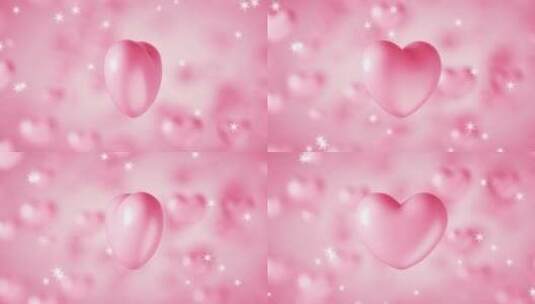 粉红色旋转爱心唯美情人节背景七夕高清在线视频素材下载