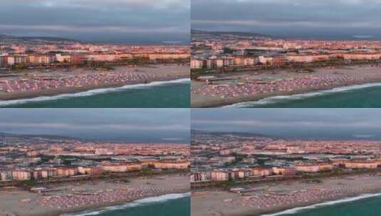 海边城市鸟瞰高清在线视频素材下载