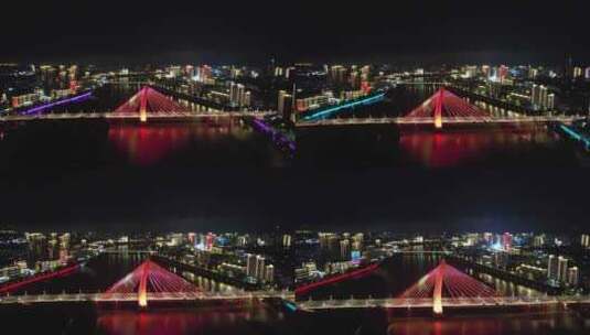 江西赣州城市夜景灯光航拍高清在线视频素材下载