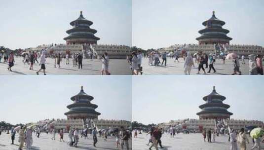 北京天坛公园游客人流高清在线视频素材下载