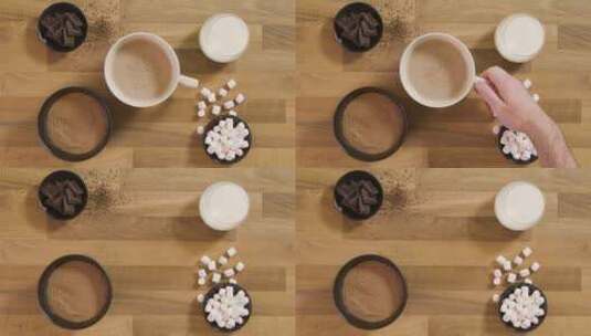 巧克力 咖啡 饮料 食物高清在线视频素材下载