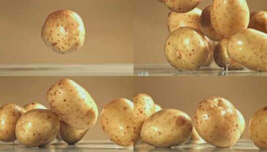 新鲜的土豆优质马铃薯高清在线视频素材下载