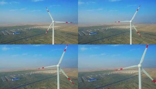 航拍新疆达坂城风力发电高清在线视频素材下载