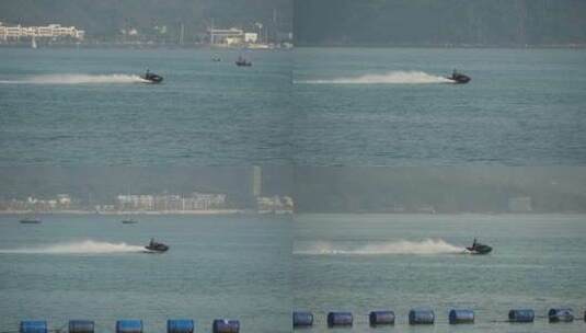 开摩托艇冲浪高清在线视频素材下载