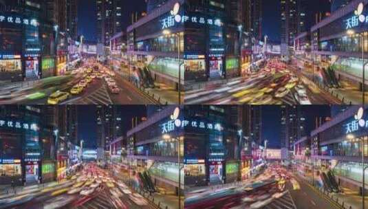 重庆北城天街车流延时高清在线视频素材下载