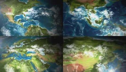 太空俯瞰地球表面特效高清在线视频素材下载