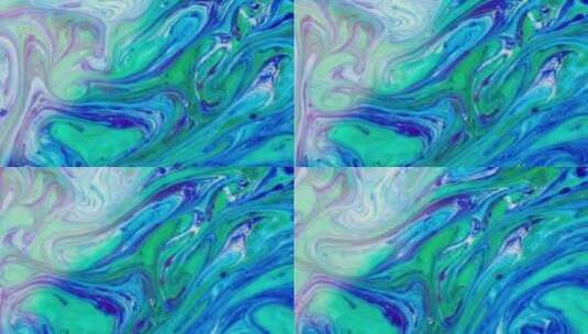 Alpha哑光抽象流体蓝绿紫罗兰混合艺术高清在线视频素材下载