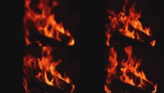 冬天壁炉火焰火苗特写高清在线视频素材下载