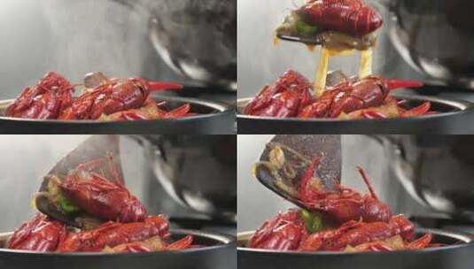 龙虾小龙虾美食小吃烧烤夜市高清在线视频素材下载