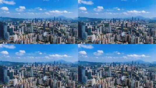 深圳城市天际线蓝天延时高清在线视频素材下载