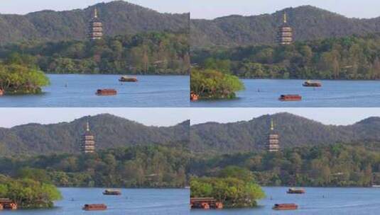 航拍杭州西湖景区高清在线视频素材下载
