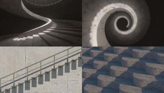 原创楼梯建筑光影艺术高清在线视频素材下载