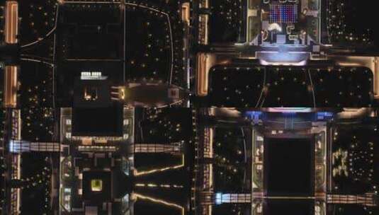 航拍成都地标SKP环球中心夜景生机之塔高清在线视频素材下载