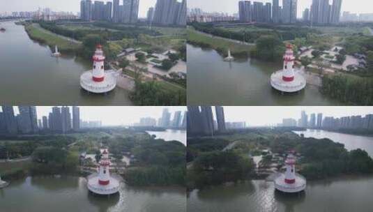 广东佛山城市风光建筑高楼交通航拍高清在线视频素材下载