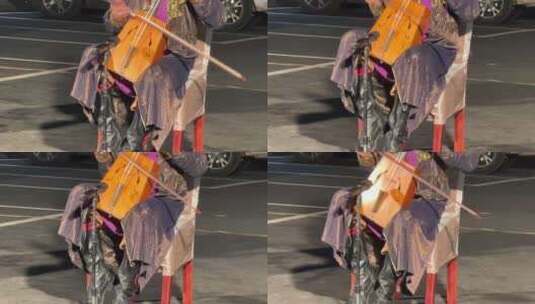 陶布秀尔演奏内蒙音乐家高清在线视频素材下载