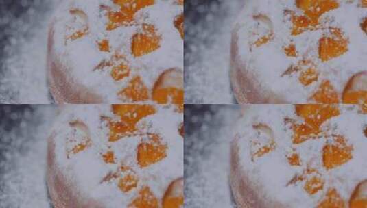糖衣水果和蛋糕上的糖霜高清在线视频素材下载