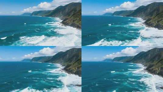海滩大海航拍全景高清在线视频素材下载