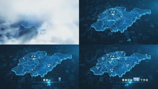 山东科技地图区位AE模板高清AE视频素材下载