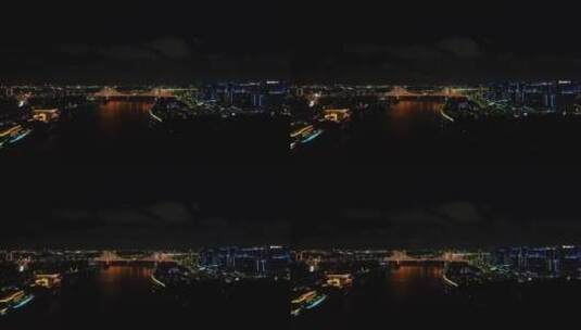 宁波江北区老外滩日转夜景4K航拍高清在线视频素材下载