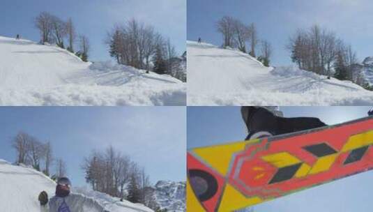 滑雪运动员极限运动高山滑雪高清在线视频素材下载