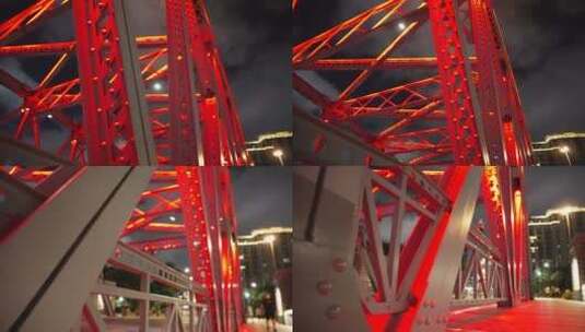 外白渡桥夜景高清在线视频素材下载